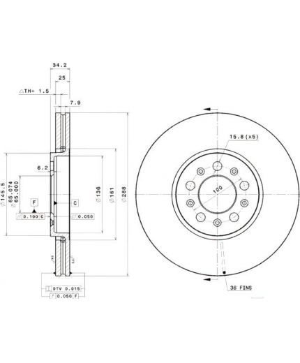 BREMBO Тормозной диск передний Фото 2