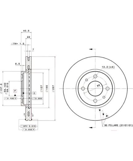 BREMBO Тормозной диск передний Фото 2