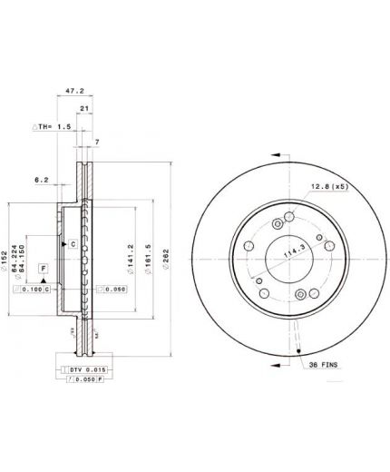 BREMBO Тормозной диск передний