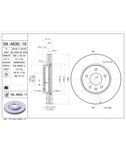 BREMBO Тормозной диск передний Фото 2