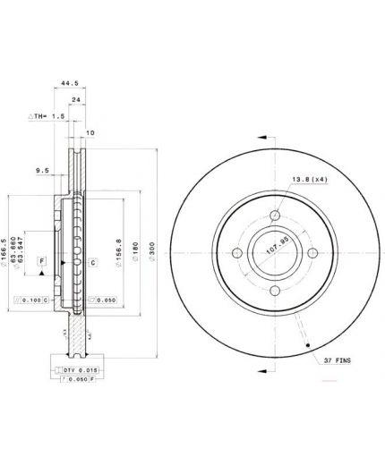 BREMBO Тормозной диск передний Фото 2