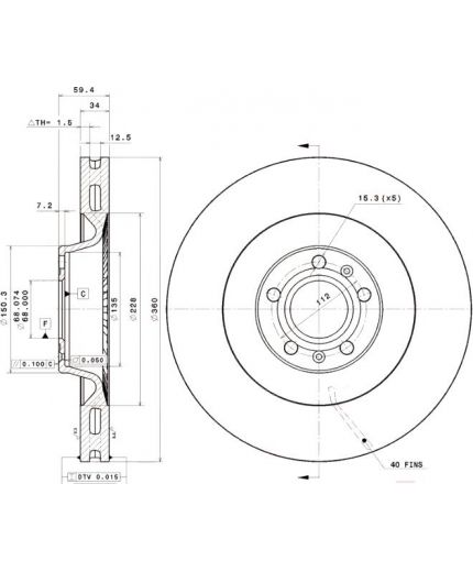 BREMBO Тормозной диск передний Фото 2