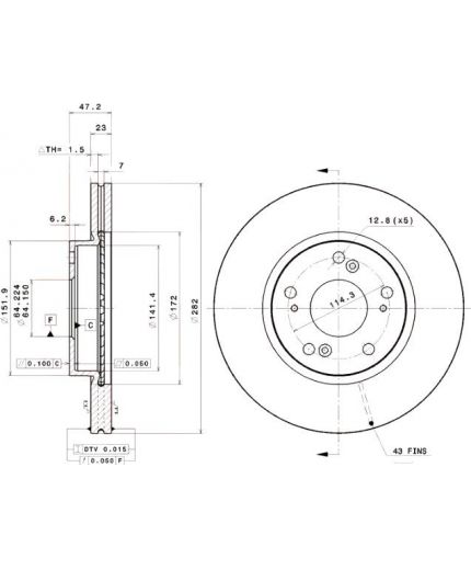 BREMBO Тормозной диск передний Фото 3