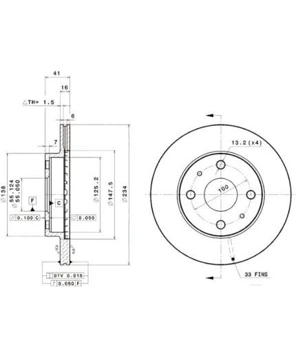 BREMBO Тормозной диск передний Фото 3