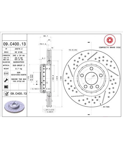 BREMBO Тормозной диск задний Фото 3