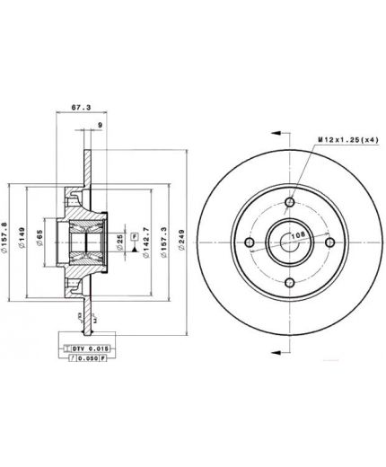 BREMBO Тормозной диск задний Фото 2
