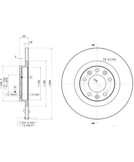 BREMBO Тормозной диск задний Фото 2