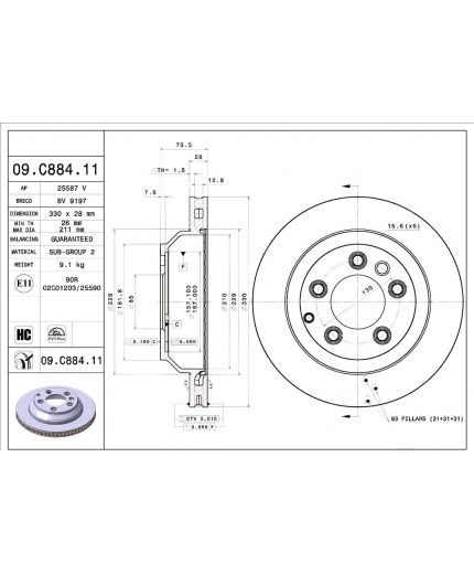 BREMBO Тормозной диск задний Фото 3