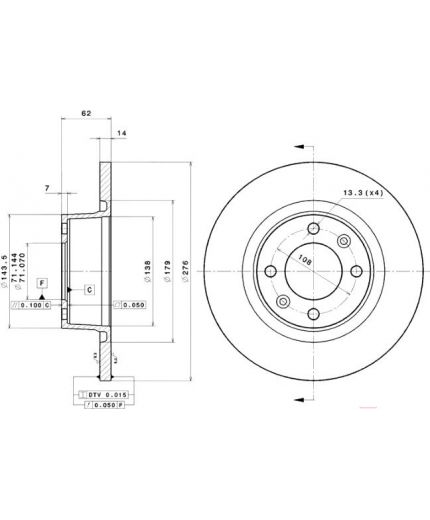BREMBO Тормозной диск задний Фото 3