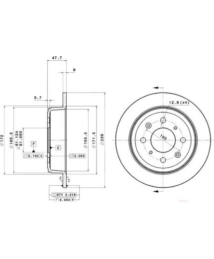 BREMBO Тормозной диск задний Фото 3