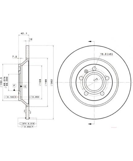 BREMBO Тормозной диск задний Фото 2