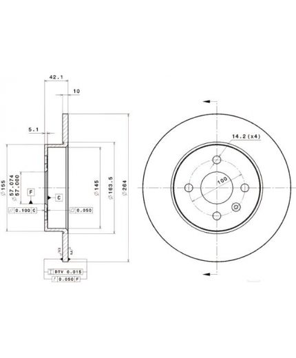 BREMBO Тормозной диск задний Фото 2