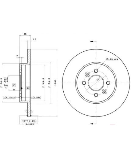 BREMBO Тормозной диск задний Фото 2