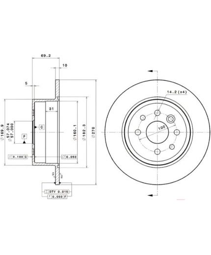 BREMBO Тормозной диск задний Фото 2