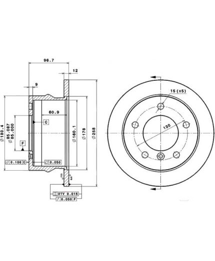 BREMBO Тормозной диск задний с винтами Фото 2