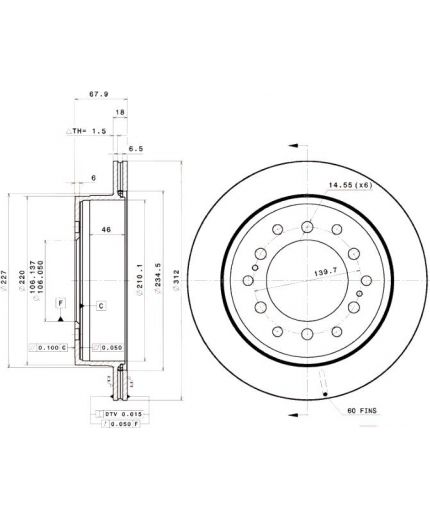 BREMBO Тормозной диск задний Фото 2