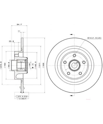 BREMBO Тормозной диск задний с подшипником и кольцом ABS Фото 3