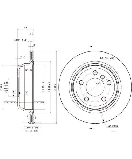 BREMBO Тормозной диск задний Фото 3