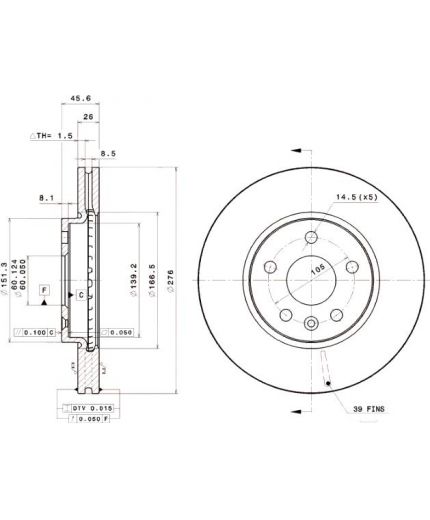 BREMBO Тормозной диск передний