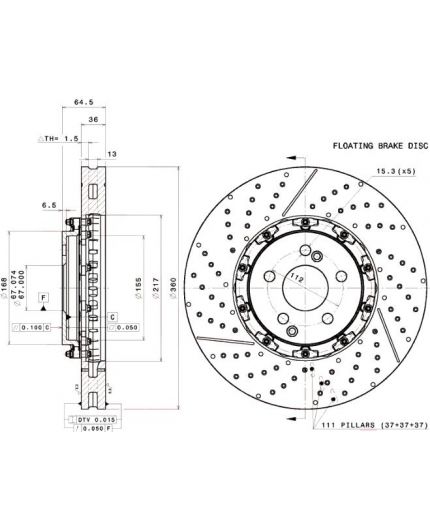 BREMBO Тормозной диск передний Фото 3