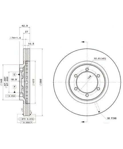 BREMBO Тормозной диск передний Фото 2