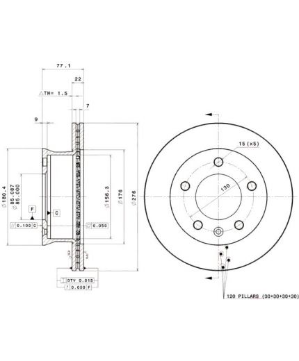 BREMBO Тормозной диск передний Фото 2