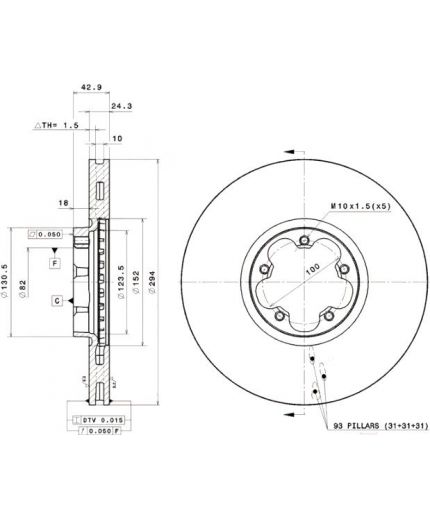 BREMBO Тормозной диск передний Фото 2