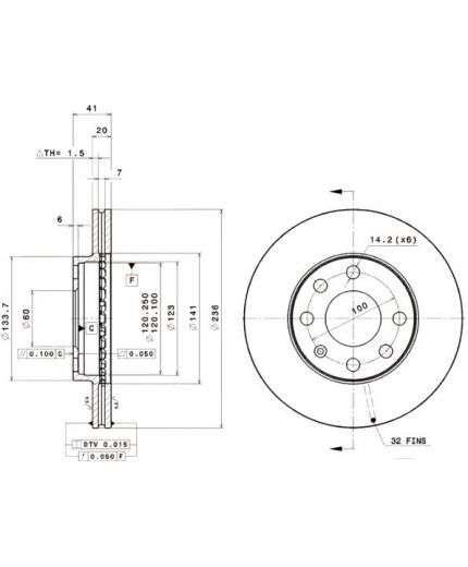 BREMBO Тормозной диск передний Фото 2