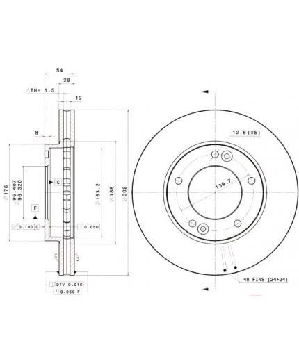 BREMBO Тормозной диск передний Фото 2