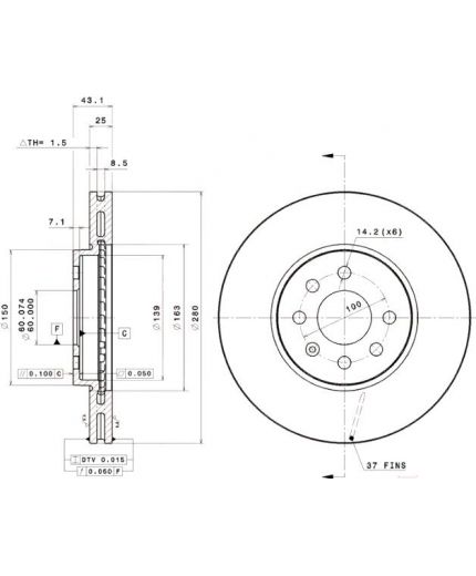 BREMBO Тормозной диск передний Фото 2