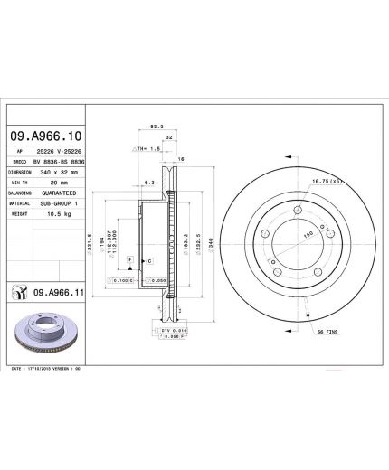 BREMBO Тормозной диск передний Фото 2