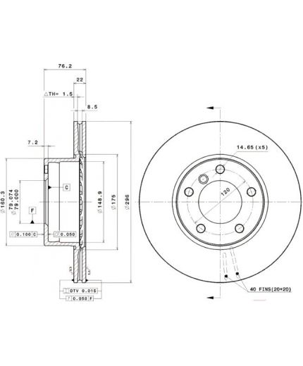 BREMBO Тормозной диск передний Фото 2