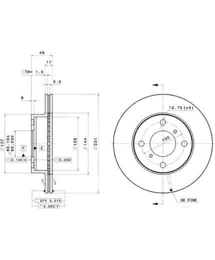 BREMBO Тормозной диск передний Фото 2