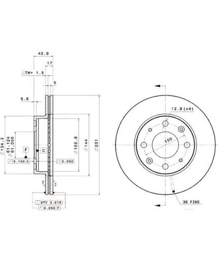 BREMBO Тормозной диск передний