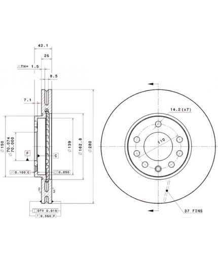 BREMBO Тормозной диск передний Фото 3