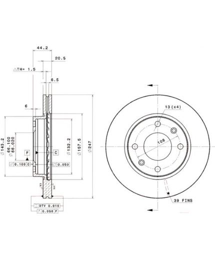 BREMBO Тормозной диск передний Фото 2