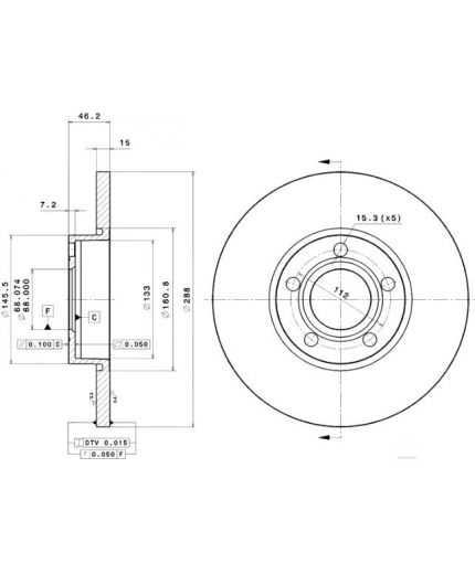 BREMBO Тормозной диск передний Фото 3