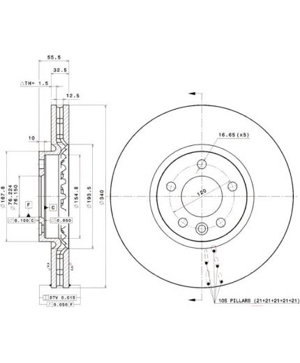 BREMBO Тормозной диск Фото 3