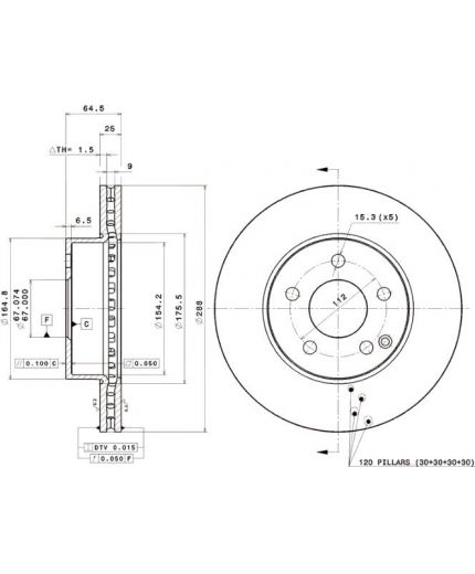 BREMBO Тормозной диск Фото 3