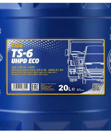 Моторное масло MANNOL TS-6 UHPD 10W-40 Eco 20л.
