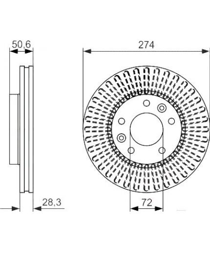 BOSCH Тормозной диск передний