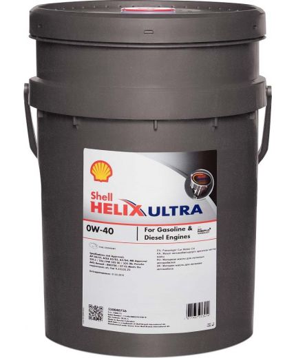 Моторное масло SHELL Helix Ultra 0W-40 20л