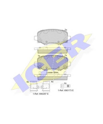 ICER Колодки дисковые