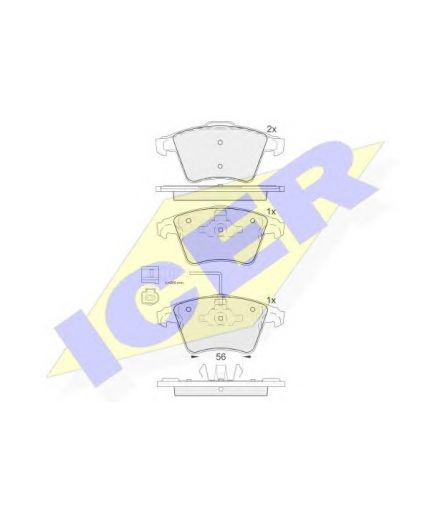 ICER Колодки дисковые передние