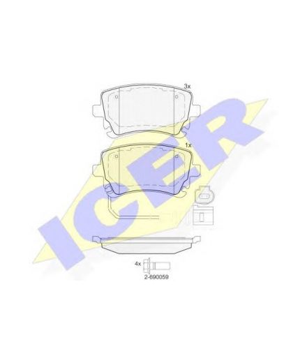 ICER Колодки дисковые задние