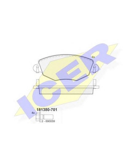 ICER Колодки дисковые передние