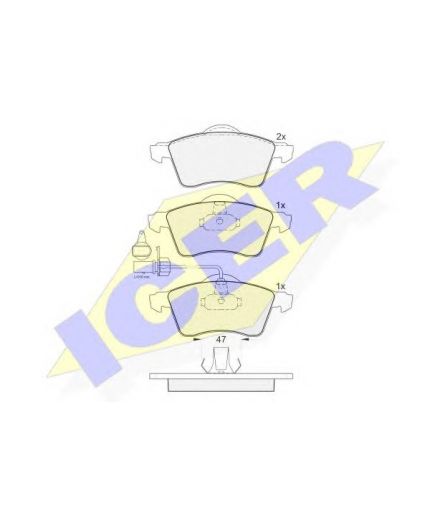 ICER Колодки дисковые передние