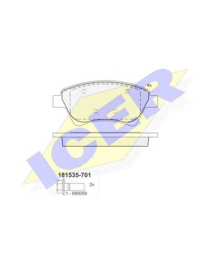 ICER Колодки дисковые передние