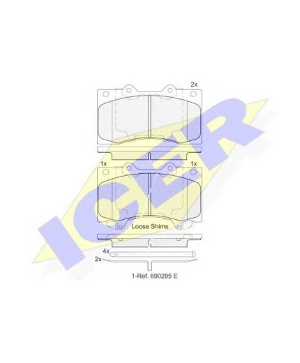 ICER Колодки дисковые передние
