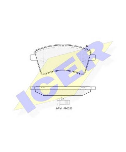 ICER Колодки дисковые передние